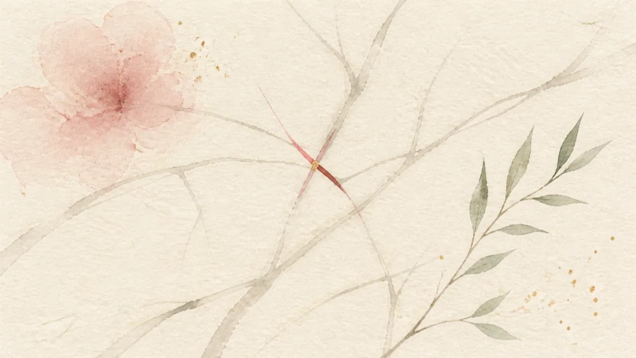 手のひら下部を拡大した線画。二本の短い線が交差した小さな十字が濃く描かれている